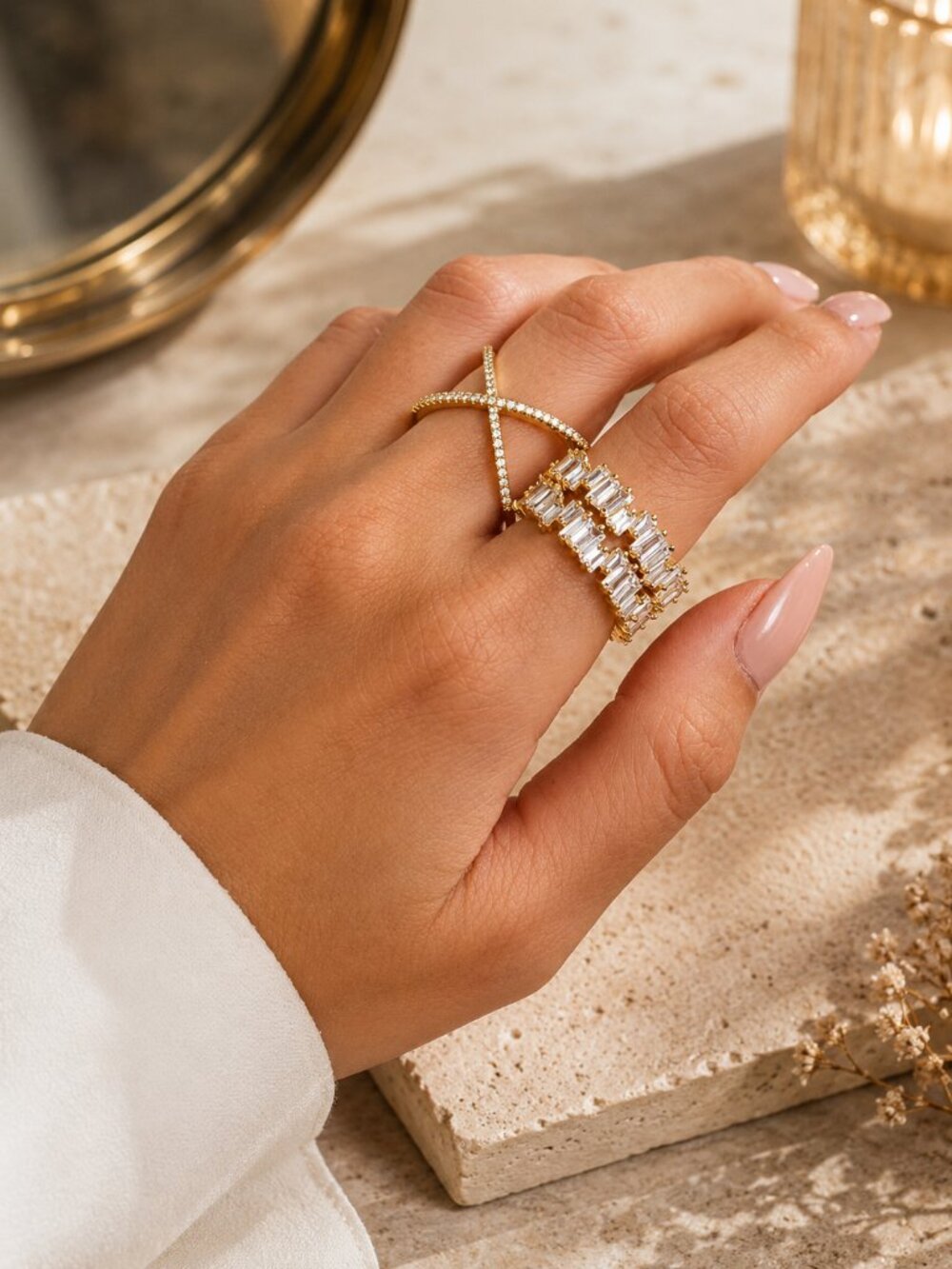 Stackable CZ Band Ring
